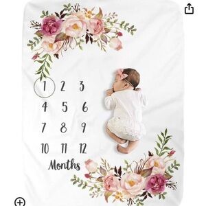 Baby Photo Milestone Fleece White Blanket for Pictures as Baby Grows
